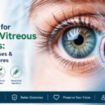 Treatments for Retina & Vitreous Disorders showing retinal anatomy, advanced eye diagnostics, laser treatment, vitrectomy surgery, and retina care by Dr. Aggarwal's Eye Clinic.